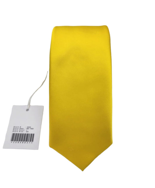 Giovanni Testi Yellow Slim Tie with Hanky 3000-J