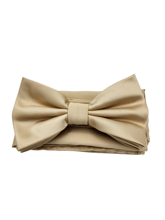 Giovanni Testi Classic Beige Bow Tie with Hanky BT100-MMM