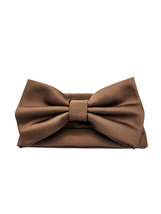Giovanni Testi Classic Brown Bow Tie with Hanky BT100-OOO