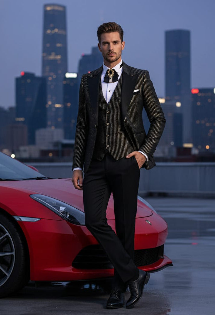 EF1PA+V-2975 BLK/GOLD STRPE