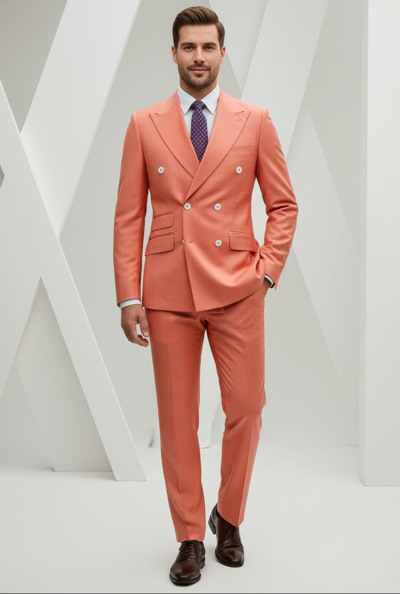 Giovanni Testi Slim Fit Double Breast Suit