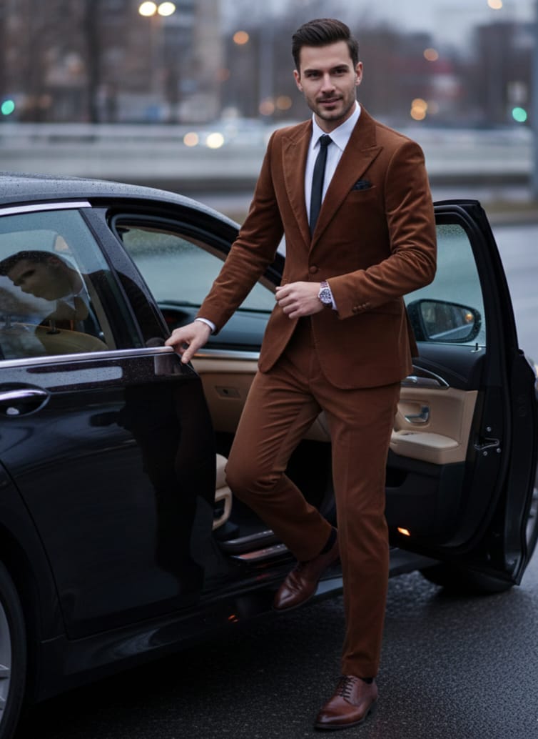 Giovanni Testi Slim Fit Velvet Suit