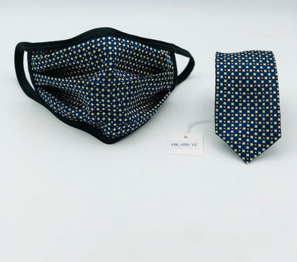 Face Mask & Tie Set S33-12 Navy