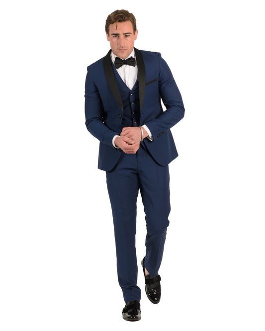 2 Button Shawl Lapel Royal Blue Slim Fit Suit FF2SSX+V-1230