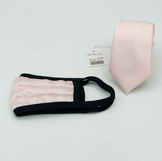 Face Mask & Tie Set S56-14A, Lite Pink