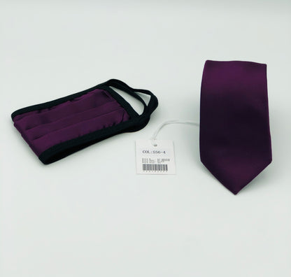 Face Mask & Tie Set S56-4, Purple