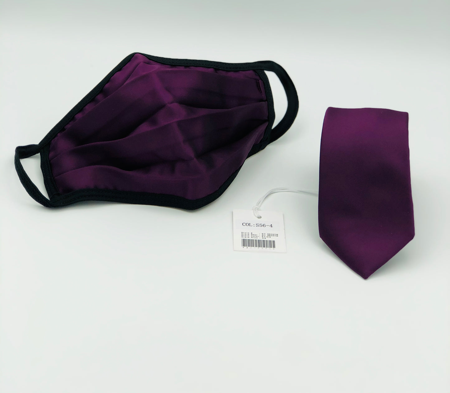 Face Mask & Tie Set S56-4, Purple
