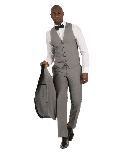 2 Button Shawl Lapel Light Grey Slim Fit Suit FF2SSX+V-1230