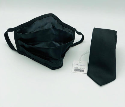 Face Mask & Tie Set S20-3 Solid Black