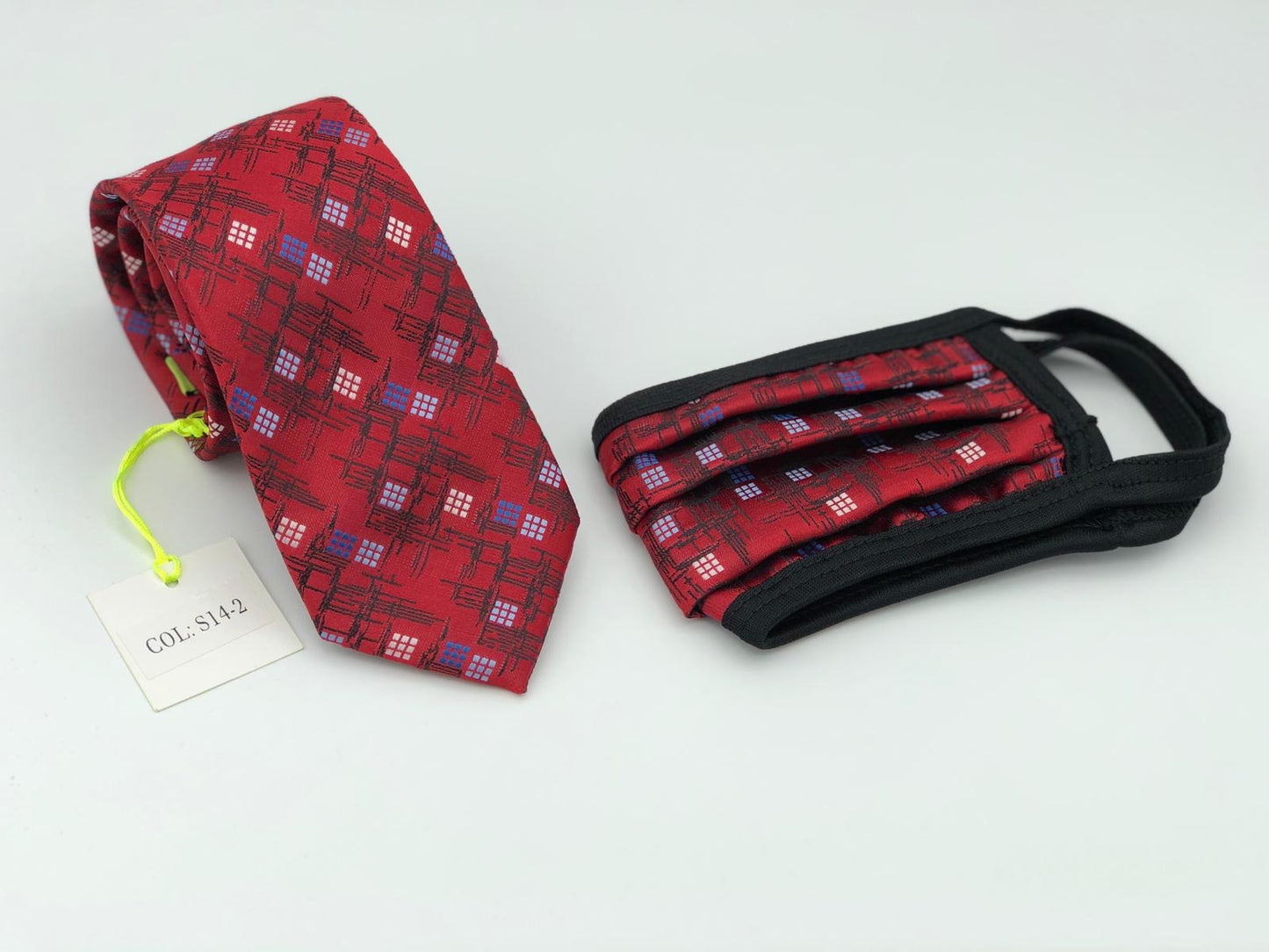 Face Mask & Tie Set S14-2, Red