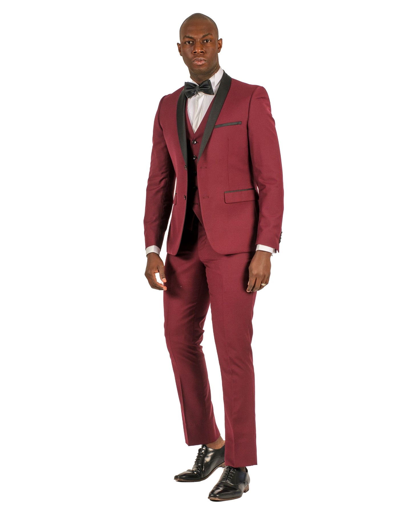 2 Button Shawl Lapel Burgundy Slim Fit Suit FF2SSX+V-1230